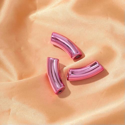 15 Stück 11 mm Acryl-Röhrenperlen, Metallic-Farbe, Kunstharz, klobige, lose Ellbogenperlen für DIY-Armbänder, Halsketten, Schmuckzubehör, Pink, 11 mm 15 Stück 11 mm Acryl-Röhrenperlen, Metallic-Farbe, Kunstharz, klobige, lose Ellbogenperlen für DIY-Armbänder, Halsketten, Schmuckzubehör, Pink, 11 mm von GJUYTD