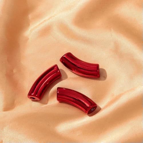 15 Stück 11-mm-Acryl-Röhrenperlen, Metallic-Farbe, Kunstharz, klobige, lose Ellbogenperlen für DIY-Armbänder, Halsketten, Schmuckzubehör, rot, 11 mm 15 Stück 11-mm-Acryl-Röhrenperlen, Metallic-Farbe, Kunstharz, klobige, lose Ellbogenperlen für DIY-Armbänder, Halsketten, Schmuckzubehör, rot, 11 mm von GJUYTD