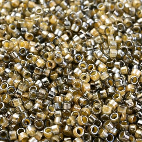 15 g/Beutel, 2 mm, gemischte Farbverlaufsröhren-Glasperlen, lose Abstandshalter, Samen für die Schmuckherstellung, DIY-Perlen, Handarbeitszubehör, gelb, 15 g von GJUYTD