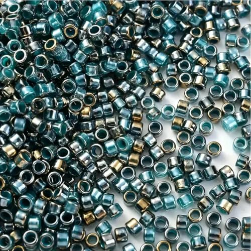 15 g/Beutel, 2 mm, gemischte Farbverlaufsröhren-Glasperlen, lose Abstandshalter, Samen für die Schmuckherstellung, DIY-Perlen, Handarbeitszubehör, grün, 15 g von GJUYTD
