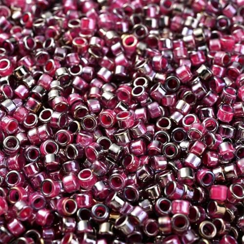 15 g/Beutel, 2 mm, gemischte Farbverlaufsröhren-Glasperlen, lose Abstandshalter, Samen für die Schmuckherstellung, DIY-Perlen, Handarbeitszubehör, rot, 15 g von GJUYTD