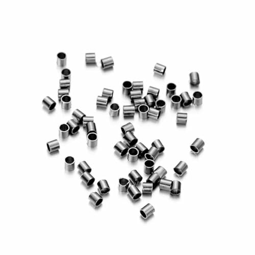 150–500 Stück 1,5 2,0 2,5 mm Goldkupferrohr-Quetschperlen Stopper-Abstandshalterperlen zur Schmuckherstellung Zubehör Halskette-Gun Black-2,5 mm von GJUYTD