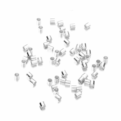 150–500 Stück 1,5 2,0 2,5 mm Goldkupferrohr-Quetschperlen Stopper-Abstandshalterperlen zur Schmuckherstellung Zubehör Halskette-Silber-2,5 mm von GJUYTD