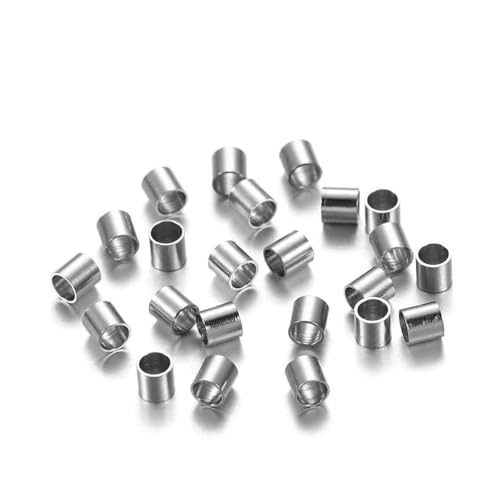 150 Stück/Los Durchmesser 1,5 2 2,5 mm Edelstahl-Rohrstopper-Abstandshalter-Perlen-Quetschperlen für DIY-Schmuckherstellungszubehör-Edelstahl-1,5 mm von GJUYTD