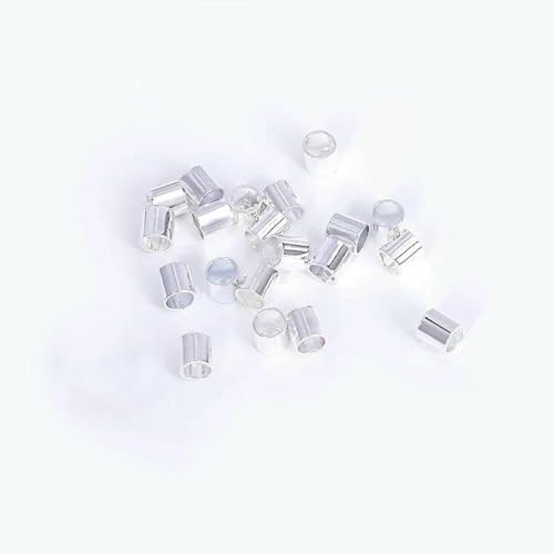 2/2,5/3,0 mm Messing 18 Karat vergoldet Kugel Quetschperlen, Stopper Endperle DIY Schmuckherstellung-silberfarben-200 Stück von GJUYTD