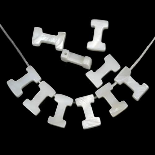 2/5/10 Stück natürliche weiße Buchstaben-Muschelperlen Perlmutt lose Perlen Halskette Armband Charms Zubehör für die Schmuckherstellung-I-2 Stück 2/5/10 Stück natürliche weiße Buchstaben-Muschelperlen Perlmutt lose Perlen Halskette Armband Charms Zubehör für die Schmuckherstellung-I-2 Stück von GJUYTD