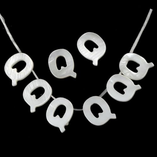 2/5/10 Stück natürliche weiße Buchstaben-Muschelperlen Perlmutt lose Perlen Halskette Armband Charms Zubehör für die Schmuckherstellung-Q-5 Stück 2/5/10 Stück natürliche weiße Buchstaben-Muschelperlen Perlmutt lose Perlen Halskette Armband Charms Zubehör für die Schmuckherstellung-Q-5 Stück von GJUYTD