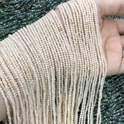 2 3 4,0 mm weiße natürliche Perlmutt-Muschelperlen, kleine Facetten, lose Perlen zur Herstellung von Halsketten, DIY-Armbandzubehör, 4,0 mm von GJUYTD