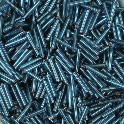 2 mm Charm-Reisperlen aus tschechischem Glas, zylindrische Röhre, Signalhorn-Abstandshalter, Rocailles-Perlen zur Schmuckherstellung, DIY-Ohrring-Halsketten-Zubehör, blau, ca. 50 g, 700 Stück von GJUYTD