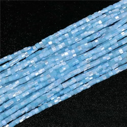 2 x 4,0 mm natürliche Muschelperlen, mehrfarbige Rondellperlen, gefärbte Perlmuttmuschel, lose Abstandsperlen zur Schmuckherstellung, 10 Stück, Abstandshalter 3 x 2 mm, ca. 36–4 von GJUYTD