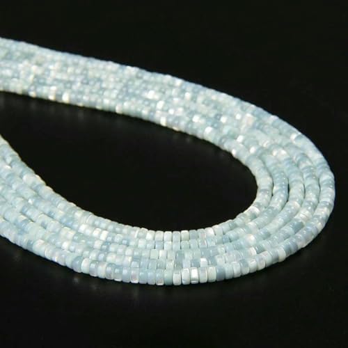 2 x 4,0 mm natürliche Muschelperlen, mehrfarbige Rondellperlen, gefärbte Perlmuttmuschel, lose Abstandsperlen zur Schmuckherstellung, 5, Abstandshalter 2 x 4,0 mm, ca. 36–40 cm von GJUYTD
