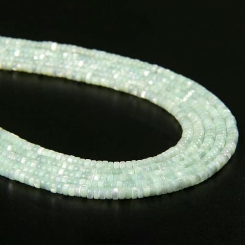2 x 4,0 mm natürliche Muschelperlen, mehrfarbige Rondellperlen, gefärbte Perlmuttmuschel, lose Abstandsperlen zur Schmuckherstellung, 6, Abstandshalter 2 x 4,0 mm, ca. 36–40 cm von GJUYTD