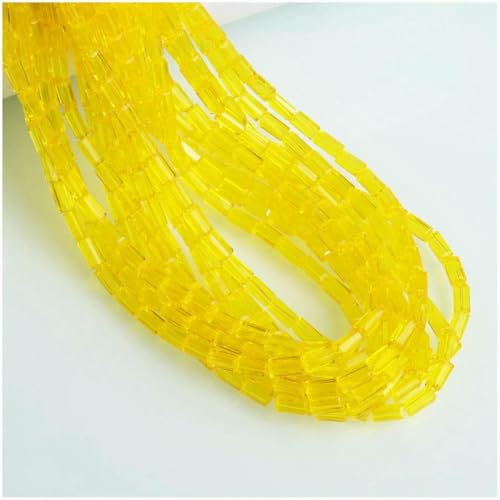 2 x 4,0 mm österreichische quaderförmige Kristallperlen, transparent, quadratisch, facettiertes Glas, lose Abstandsperlen zur Schmuckherstellung, Halsketten, Armbänder, SJCF001-1 von GJUYTD