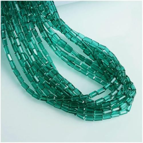 2 x 4,0 mm österreichische quaderförmige Kristallperlen, transparent, quadratisch, facettiertes Glas, lose Abstandsperlen zur Schmuckherstellung, Halsketten, Armbänder, SJCF001-2 von GJUYTD
