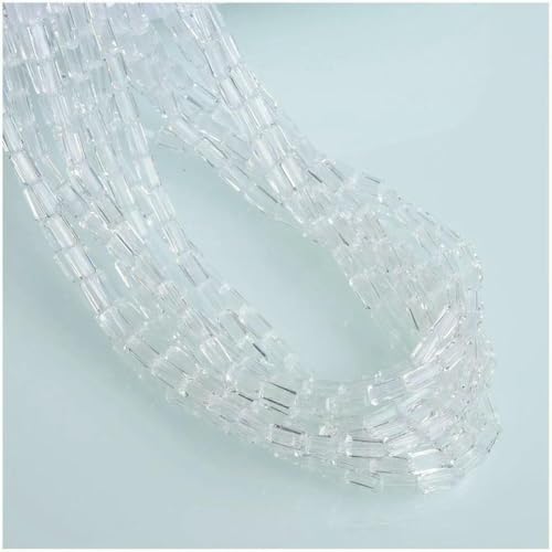 2 x 4,0 mm österreichische quaderförmige Kristallperlen, transparent, quadratisch, facettiertes Glas, lose Abstandsperlen zur Schmuckherstellung, Halsketten, Armbänder, SJCF001-4 von GJUYTD