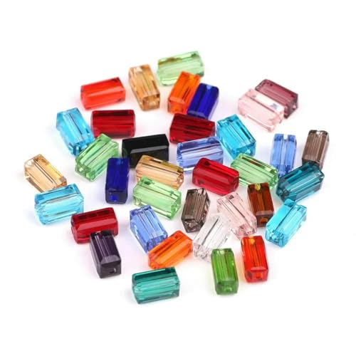 2 x 4,0 mm österreichische quaderförmige Kristallperlen, transparent, quadratisch, facettiertes Glas, lose Abstandsperlen zur Schmuckherstellung, Halsketten, Armbänder, SJCF001-4 von GJUYTD