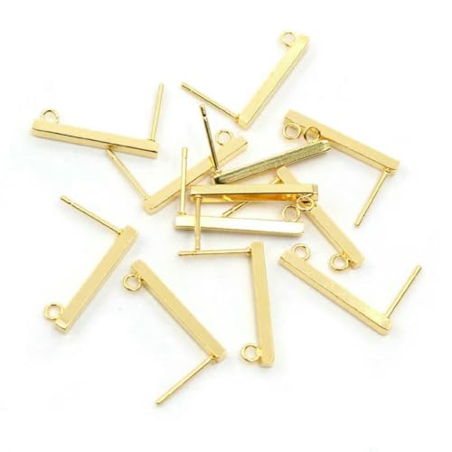 20 Stück 10 15 20 mm 316 Edelstahl Ohrringhaken Stangenrohr Ohrstecker Ohrdrähte Verbinder DIY Schmuckherstellung Fundstücke - Edelstahl Gold - 10 x 2 mm von GJUYTD