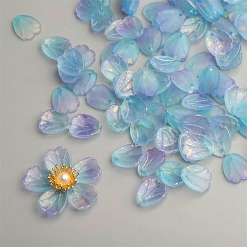 20 Stück 12 x 15 mm Blütenblattform Kristall Lampwork Glas lose Top gebohrte Anhänger Perlen Menge für Schmuckherstellung Erkenntnisse DIY-5-20 STÜCK von GJUYTD
