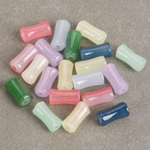 20 Stück 12 x 6 mm Röhrenform, imitierte Jadefarbe, beschichtete, opake Glasperlen zur Schmuckherstellung, DIY-Ohrring-Teile - Gemischte Farben - 12 x 6 mm 20 Stück 12 x 6 mm Röhrenform, imitierte Jadefarbe, beschichtete, opake Glasperlen zur Schmuckherstellung, DIY-Ohrring-Teile - Gemischte Farben - 12 x 6 mm von GJUYTD