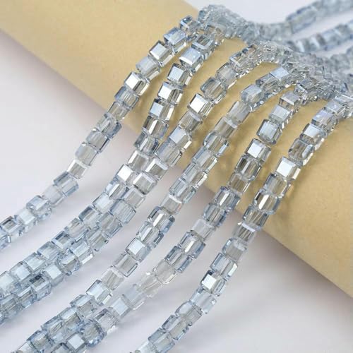 20 Stück 8 mm Würfel, quadratisch, facettierte Glaskristallperlen zur Schmuckherstellung, lose Glasperlen, DIY-Armband, Abstandshalter, Würfelperle, 1–8 mm (20 Stück) von GJUYTD