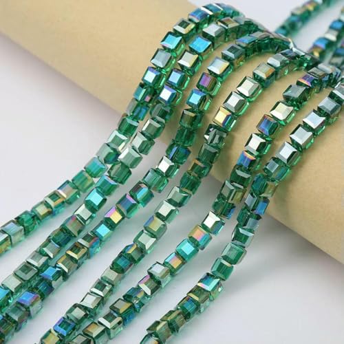 20 Stück 8 mm Würfel, quadratisch, facettierte Glaskristallperlen zur Schmuckherstellung, lose Glasperlen, DIY-Armband, Abstandshalter, Würfelperle, 11–8 mm (20 Stück) von GJUYTD