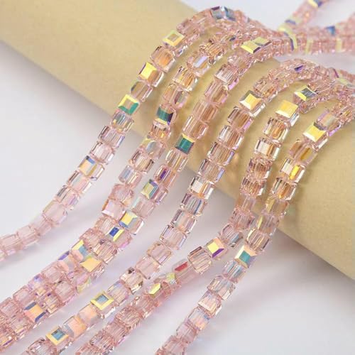 20 Stück 8 mm Würfel, quadratisch, facettierte Glaskristallperlen zur Schmuckherstellung, lose Glasperlen, DIY-Armband, Abstandshalter, Würfelperle, 5–8 mm (20 Stück) von GJUYTD