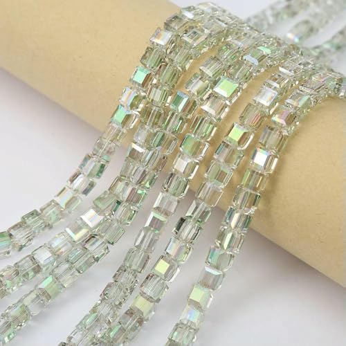 20 Stück 8 mm Würfel, quadratisch, facettierte Glaskristallperlen zur Schmuckherstellung, lose Glasperlen, DIY-Armband, Abstandshalter, Würfelperle, 9–8 mm (20 Stück) von GJUYTD