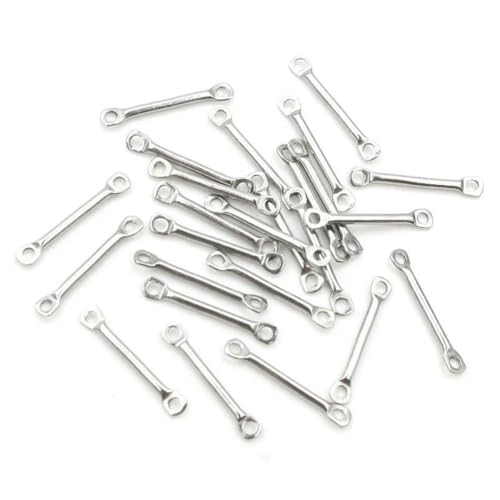 20 Stück Edelstahl 1,2 x 12 mm 1,2 x 15 mm 1,2 x 25 mm rund gerade Röhre Doppel-Einzelloch Ohrringe Anhänger Schmuckzubehör-Stil 1-1,2 x 12 mm von GJUYTD