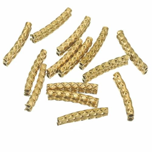 20 Stück Edelstahlrohre, Schmuck, Gold, lang, gebogen, Rohrperlen für Handarbeiten, Armbänder, DIY-Schmuck, Perlenkette, Halskette, Finding-G20 20 Stück Edelstahlrohre, Schmuck, Gold, lang, gebogen, Rohrperlen für Handarbeiten, Armbänder, DIY-Schmuck, Perlenkette, Halskette, Finding-G20 von GJUYTD