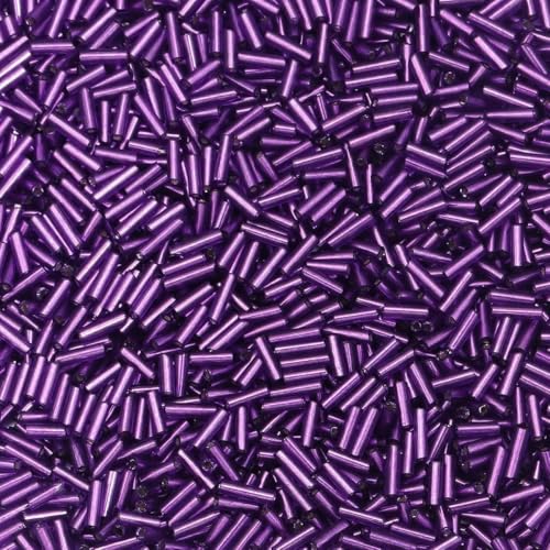 225 Stück/Los Bunte Glasröhrenförmige Rocailles Lose Spacer Rocailles Perlen Für Die Schmuckherstellung DIY Halsketten Armbänder Zubehör-Dunkelviolett von GJUYTD