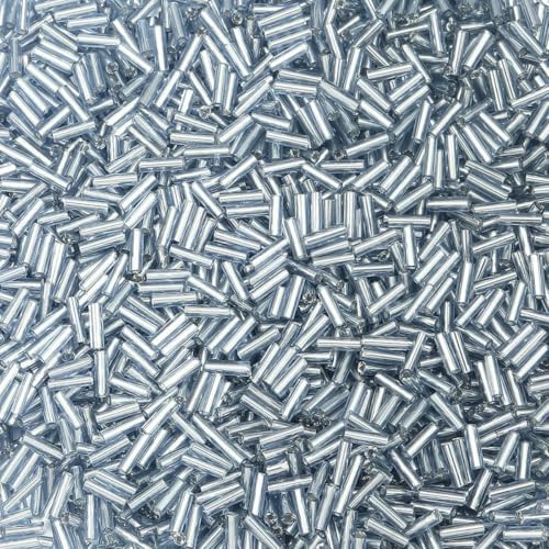 225 Stück/Los Bunte Glasröhrenförmige Rocailles Lose Spacer Rocailles Perlen Für Die Schmuckherstellung DIY Halsketten Armbänder Zubehör-Hellgrau von GJUYTD