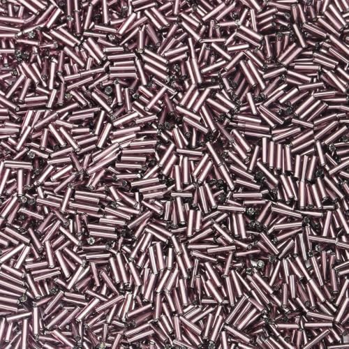225 Stück/Los Bunte Glasröhrenförmige Rocailles Lose Spacer Rocailles Perlen Für Die Schmuckherstellung DIY Halsketten Armbänder Zubehör-Korea Lila von GJUYTD