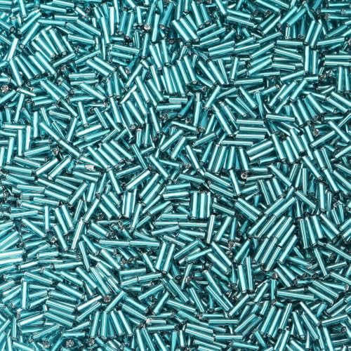 225 Stück/Los Bunte Glasröhrenförmige Rocailles Lose Spacer Rocailles Perlen Für Die Schmuckherstellung DIY Halsketten Armbänder Zubehör-Pfauengrün von GJUYTD