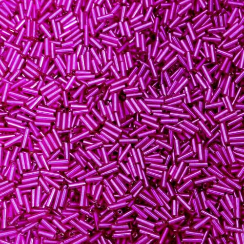 225 Stück/Los Bunte Glasröhrenförmige Rocailles Lose Spacer Rocailles Perlen Für Die Schmuckherstellung DIY Halsketten Armbänder Zubehör-Pink von GJUYTD