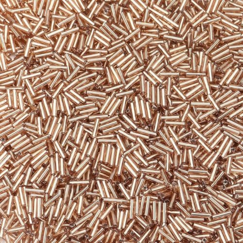 225 Stück/Los Bunte Glasröhrenförmige Rocailles Lose Spacer Rocailles Perlen Für Schmuckherstellung DIY Halsketten Armbänder Zubehör-Champagner von GJUYTD