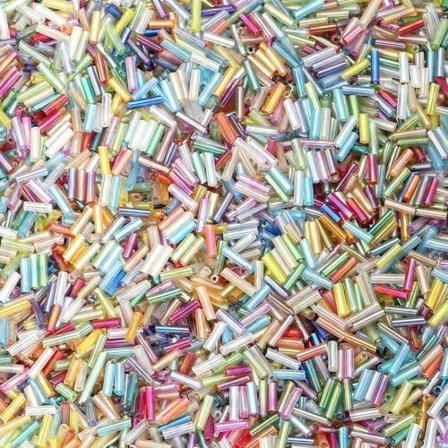 225 Stück/Los Bunte Glasröhrenförmige Rocailles Lose Spacer Rocailles Perlen Für Schmuckherstellung DIY Halsketten Armbänder Zubehör-Mix 3 von GJUYTD