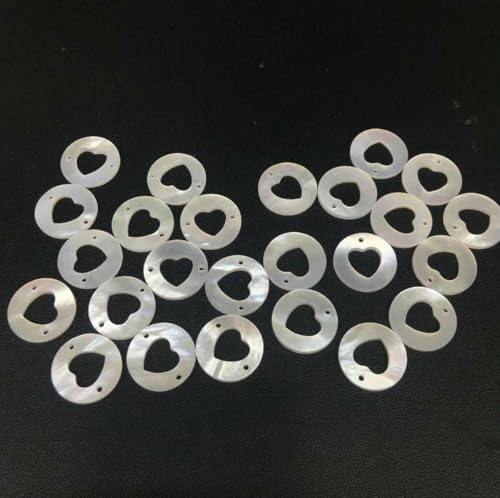 30 Stück natürliche 15 mm Herz-, Mond- oder Buchstabenform Perlenmuschel runder Buchstabe Perlmuttmuschel für DIY-Schmuck - Herz - zweiseitiges Loch 30 Stück natürliche 15 mm Herz-, Mond- oder Buchstabenform Perlenmuschel runder Buchstabe Perlmuttmuschel für DIY-Schmuck - Herz - zweiseitiges Loch von GJUYTD