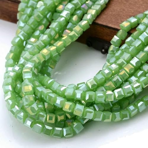 4,0 mm flache facettierte Glasperlen, schillernde quadratische Kristallperlen, lose Abstandsperlen für DIY-Schmuck, Halsketten, Armbänder, Zubehör, Farbe 29 – 4,0 mm, ca. 95 Stück 4,0 mm flache facettierte Glasperlen, schillernde quadratische Kristallperlen, lose Abstandsperlen für DIY-Schmuck, Halsketten, Armbänder, Zubehör, Farbe 29 – 4,0 mm, ca. 95 Stück von GJUYTD