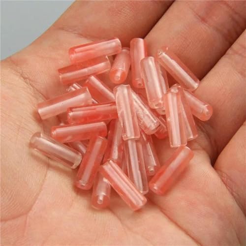 4 x 13,0 mm natürliche zylinderförmige Steinperlen, Opal-Achate, kaiserliche Steinröhrenperle, Energieheilungs-Edelsteinperle zur Schmuckherstellung, DIY-31.Wassermelone, 4 x 13,0 mm, ca. 10 Stück von GJUYTD