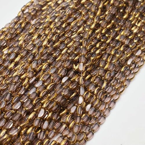 4 x 7 mm, 50 Stück/Los, ovale Briolette-Glasperlen, vergoldet, Kristallglas, lose Abstandsperlen für Perlen zur Schmuckherstellung, DIY-22, 4 x 7 mm, ca. 50 Stück 4 x 7 mm, 50 Stück/Los, ovale Briolette-Glasperlen, vergoldet, Kristallglas, lose Abstandsperlen für Perlen zur Schmuckherstellung, DIY-22, 4 x 7 mm, ca. 50 Stück von GJUYTD