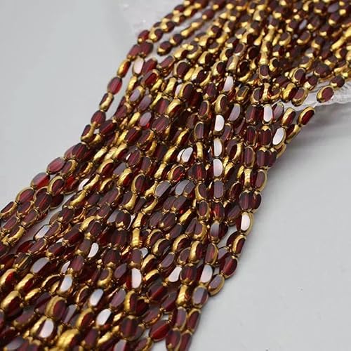 4 x 7 mm, 50 Stück/Los, ovale Briolette-Glasperlen, vergoldet, Kristallglas, lose Abstandsperlen für Perlen zur Schmuckherstellung, DIY-36 rot, 4 x 7 mm, ca. 50 Stück 4 x 7 mm, 50 Stück/Los, ovale Briolette-Glasperlen, vergoldet, Kristallglas, lose Abstandsperlen für Perlen zur Schmuckherstellung, DIY-36 rot, 4 x 7 mm, ca. 50 Stück von GJUYTD