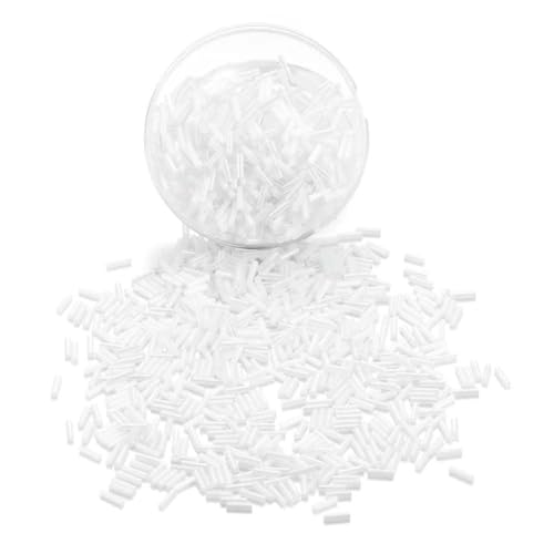 400 Stück/Los 2 x 7 mm Kristall-Langrohrperlen, gefüttert, tschechische Glasperlen, Abstandsperlen für DIY-Halsketten, Schmuckherstellung, Zubehör, Weiß, 2 x 7 mm von GJUYTD