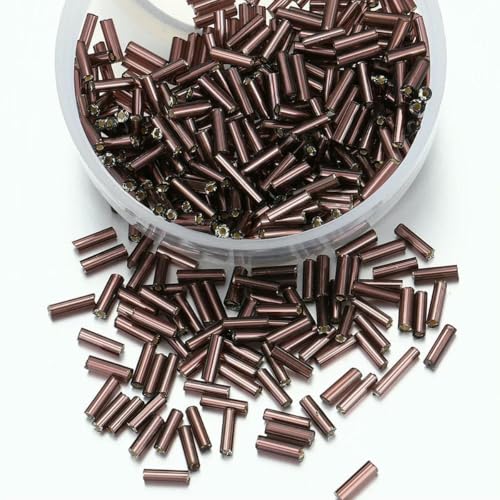400 Stück tschechische Glasperlen, bunte Röhrenglasperlen für Armbänder, Halsketten, Schmuckherstellung, DIY-Komponenten, Zubehör – Dunkelviolett – 7 mm – Loch 1 mm von GJUYTD