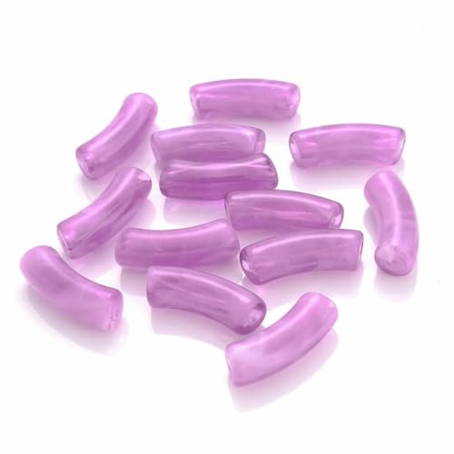 5/10 Stück 8 mm 12 mm Acryl-Röhrenperlen, gebogene Röhrenperlen für Armbänder, Halsketten, Ohrringe, DIY-Schmuckzubehör, 8 mm 17 von GJUYTD