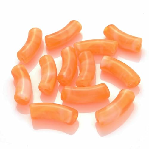 5/10 Stück 8 mm 12 mm Acryl-Röhrenperlen, gebogene Röhrenperlen für Armbänder, Halsketten, Ohrringe, DIY-Schmuckzubehör, 8 mm 8 von GJUYTD