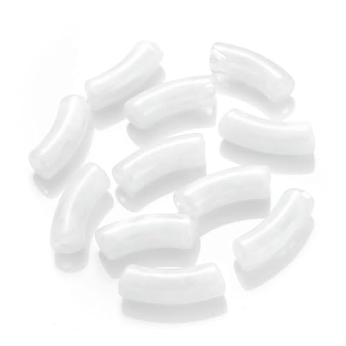 5/10 Stück bunte gebogene Rohrperlen mit Farbverlauf, Acryl-Ellenbogen-Rohrperlen zur Schmuckherstellung, Armband, Ohrringe, Telefonkettenzubehör, 14–11,3,0 mm, 5 Stück von GJUYTD