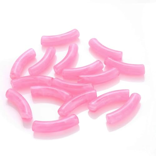 5/10 Stück bunte gebogene Rohrperlen mit Farbverlauf, Acryl-Ellenbogen-Rohrperlen zur Schmuckherstellung, Armband, Ohrringe, Telefonkettenzubehör, 27–11,3,0 mm, 5 Stück von GJUYTD