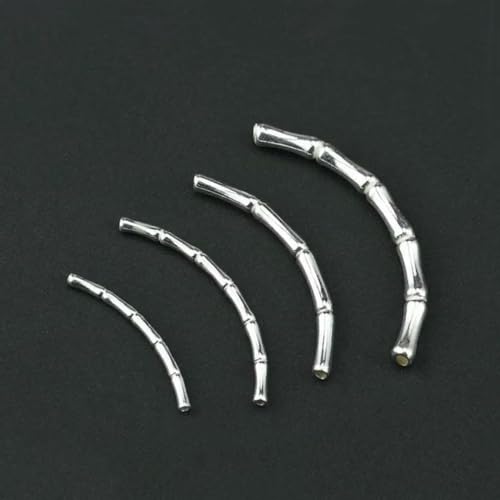 5 STÜCK S925 Sterling Silber Ellenbogen Schmuckzubehör Knochenrohr Rohr handgefertigt Perlenmaterial Armbandzubehör-2,5 x 40 mm von GJUYTD