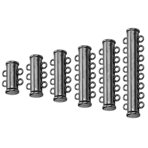 5-teilige Reihen, starke Magnetverschlüsse, Schieberöhrchen, Schloss für mehrlagige Armbänder, Halsketten, Schnallenhaken, Schmuckherstellung, Zubehör – Gunblack – 5 Reihen 5-teilige Reihen, starke Magnetverschlüsse, Schieberöhrchen, Schloss für mehrlagige Armbänder, Halsketten, Schnallenhaken, Schmuckherstellung, Zubehör – Gunblack – 5 Reihen von GJUYTD