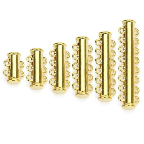 5-teilige Reihen, starke Magnetverschlüsse, Schieberrohre, Schloss für mehrlagige Armbänder, Halsketten, Schnallenhaken, Schmuckherstellung, Goldfarbe, 4 Reihen 5-teilige Reihen, starke Magnetverschlüsse, Schieberrohre, Schloss für mehrlagige Armbänder, Halsketten, Schnallenhaken, Schmuckherstellung, Goldfarbe, 4 Reihen von GJUYTD